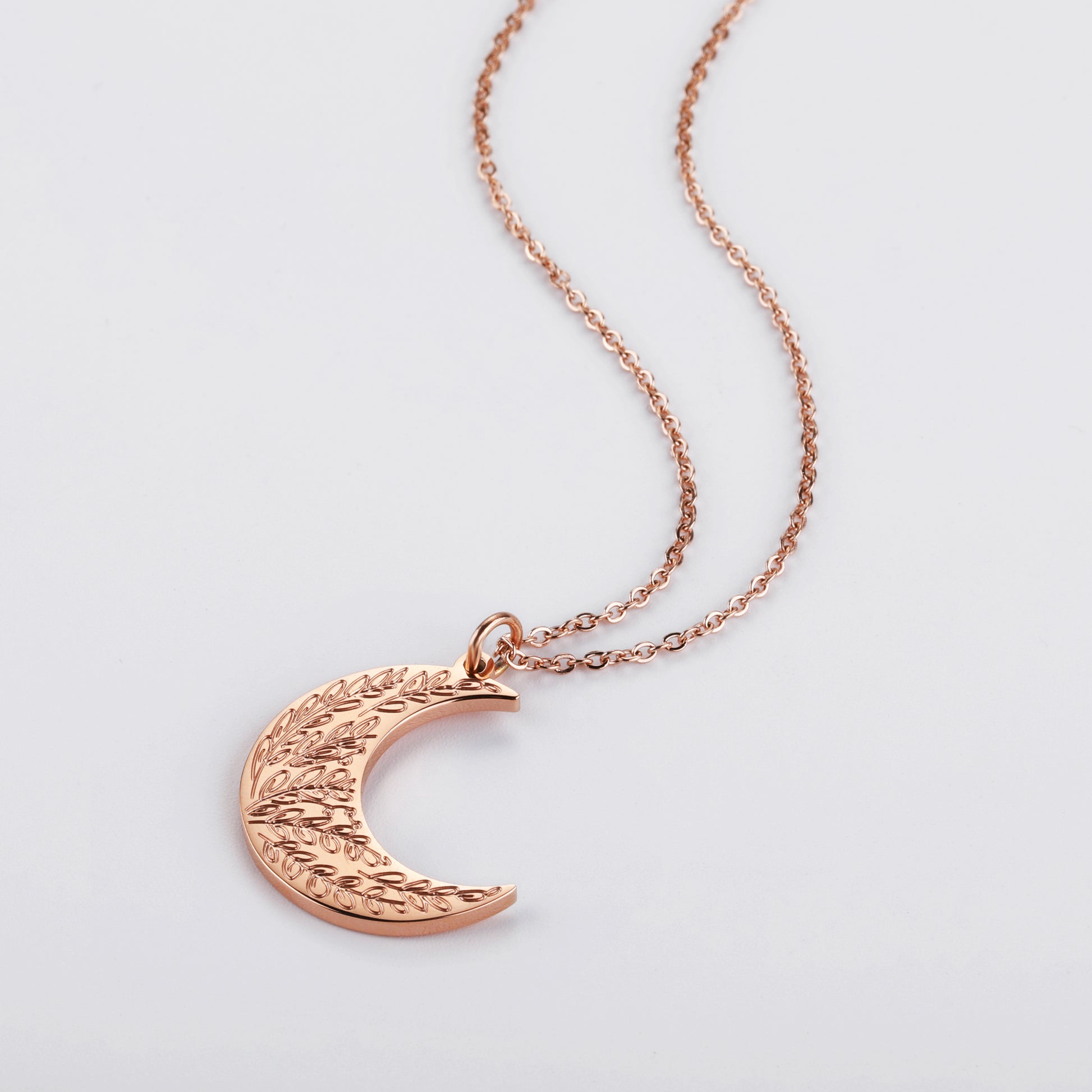 Darjali Jewelry Botanical Moon Necklace 18K Rose Gold