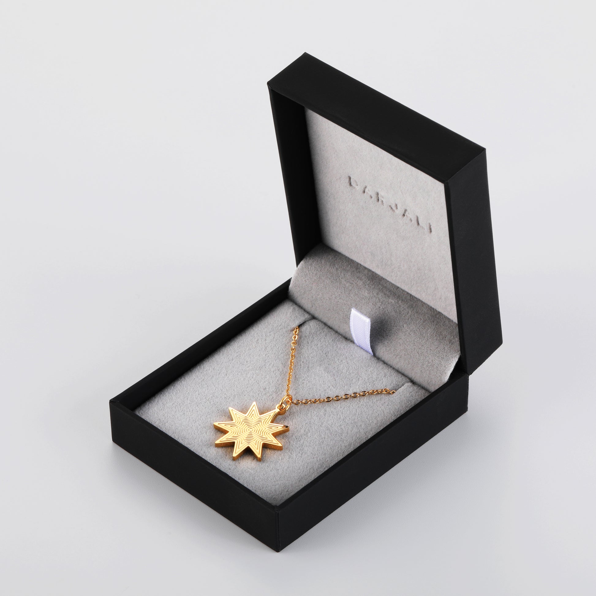 Darjali Jewelry Radiant Star Necklace 18K Gold Box 