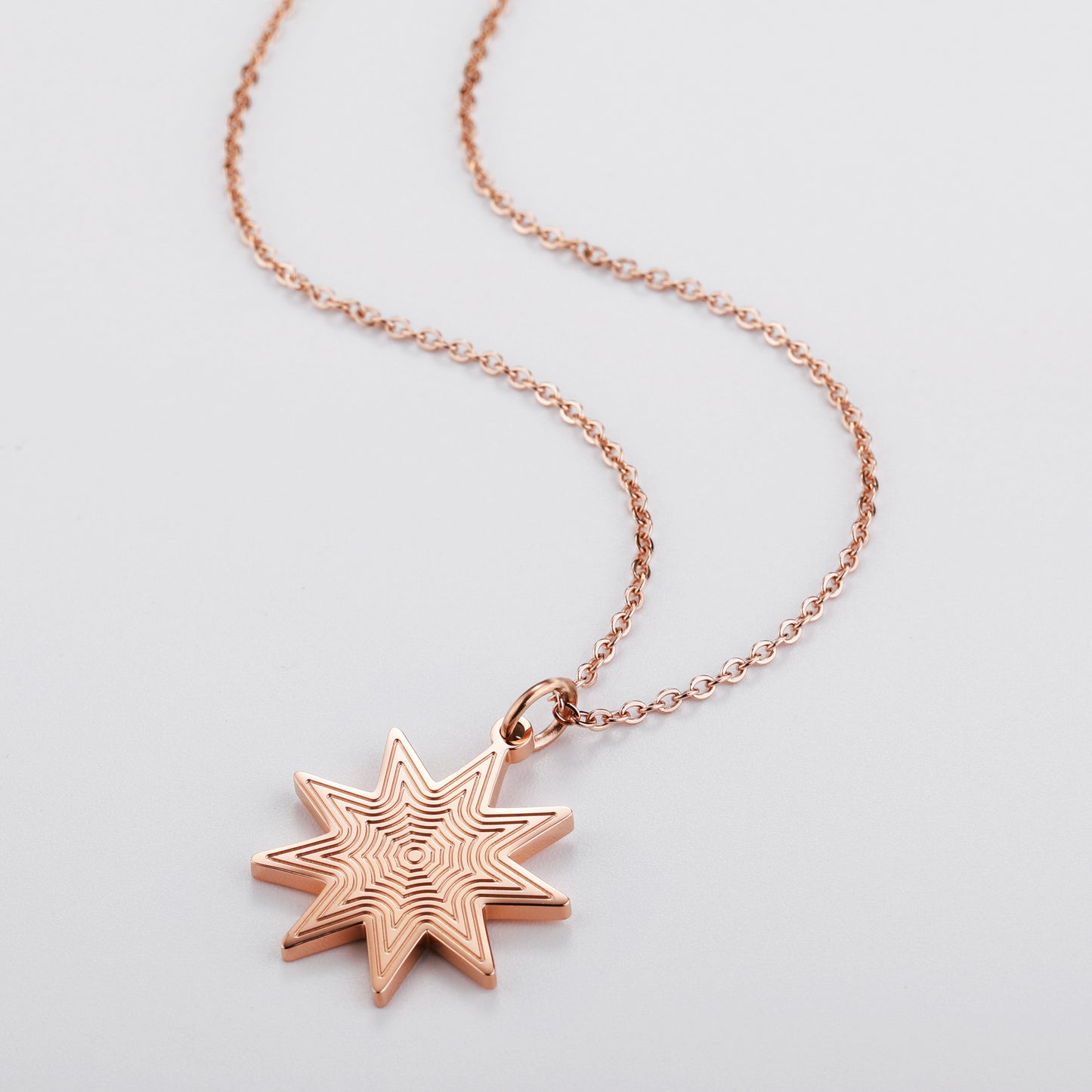 Darjali Jewelry Radiant Star Necklace 18K Rose Gold