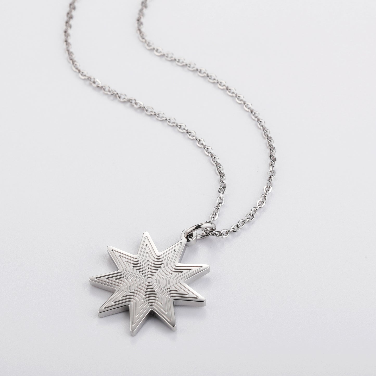 Darjali Jewelry Radiant Star Necklace 18K White Gold